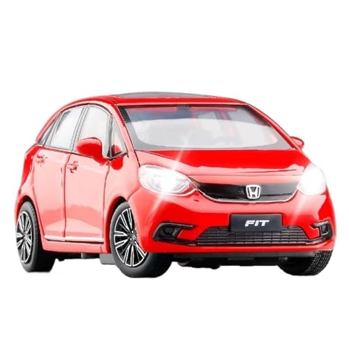 NQKNGYEOS Diecast 1：32 for Honda Fit Scale Alloy Car Models Luxury Openable Door Finished Vehicle Model Display Collection Keepsake(Red)