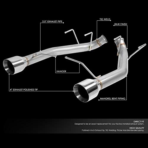 Dna Motoring Cbe-Mu-Fm11-37L Exhaust Axle Cat Back System W/4 Inch Muffler Tip #TOP1