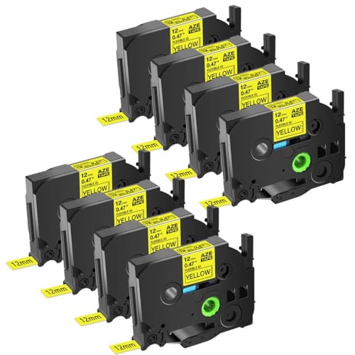 12mm�̏_���3-20PK���~�l�[�g�e�[�vTZE-FX231 TZE-FX241 131 631�ƌ݊����̂��郉�x��(8PK Black on Yellow)