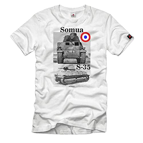 Camiseta Somua S-35 Blanca Hombres XXL para Eventos Históricos y Recreaciones