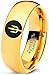 Zealot Jewelry Tungsten Trident Weapon Spear Band Ring 7mm Men Women Comfort Fit 18k Yellow Gold Dome Polished Size 10