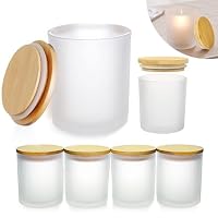 Lot De 6 Pots à Bougies En Verre 200ml Avec Couvercles Bambou | DIY Bougies | Rangement Maison