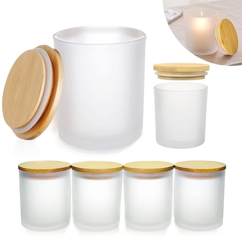 Tarros para hacer velas sin imperfecciones: vasos de vidrio blanco con tapa 2