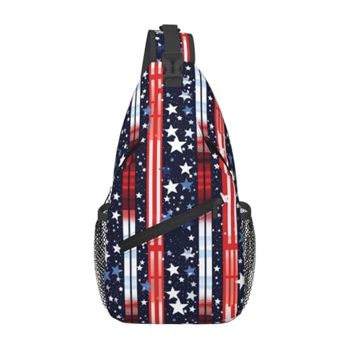 American Flag Cross Chest Bag Large Capacity Bag Travel Hiking Crossbody Bag Daypack for Women Men
