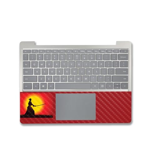 Image of MightySkins Carbon Fiber Skin Compatible with Microsoft Surface Laptop Go 3 (2023) Full Wrap Kit - Sunset Samurai | Protective Durable Textured Carbon Fiber Finish | Made in The USA