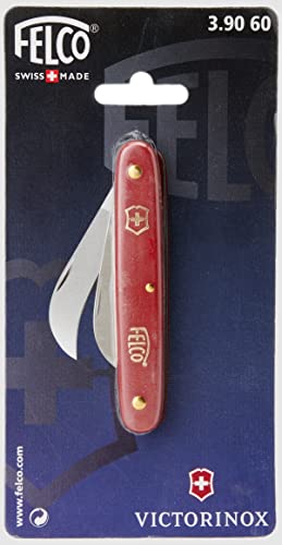 FELCO 3.90 60 Okulier- und Schneidmesser (Länge 100 mm, Klinge 57 mm, Schneidmesser für Pfropfungen, Klinge stark gebogen, Gartenmesser aus Edelstahl)