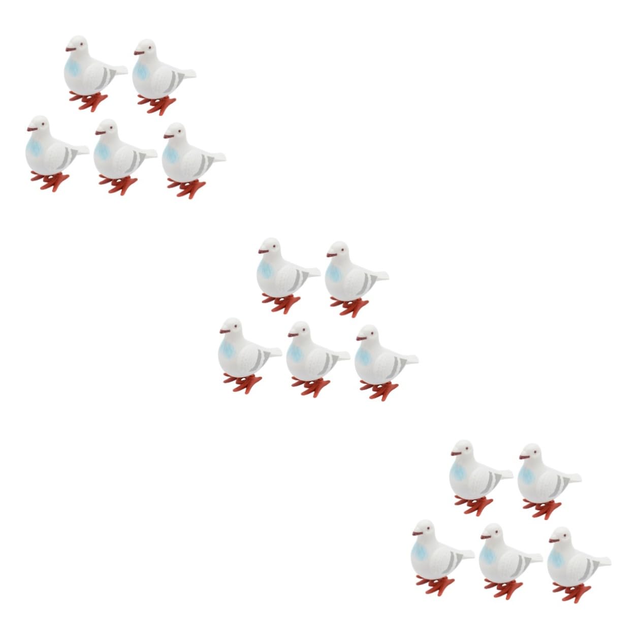 ERINGOGO15 Pcs Clockwork Pigeon Baby Gift Jumping Early Pigeon Clockwork Toys Boy Toys Wind up Animals Toys Fake Bird Figurines Bird Figure Playset Plastic White Toy Set Preschool Filling