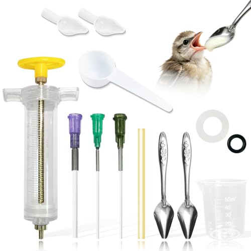 Baby Bird Feeding Syringe Set Small Pet Parrot Feeder Hand Feeding Tubes Kit Parrot Feeder Tubes Measuring Tools for Baby Birds Small Pet