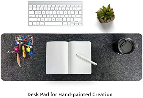 Large Felt Desk Pad | Computer Mat for Desk(36x12Inches)|Desk Mat for Keyboard and Mouse|Dark Grey