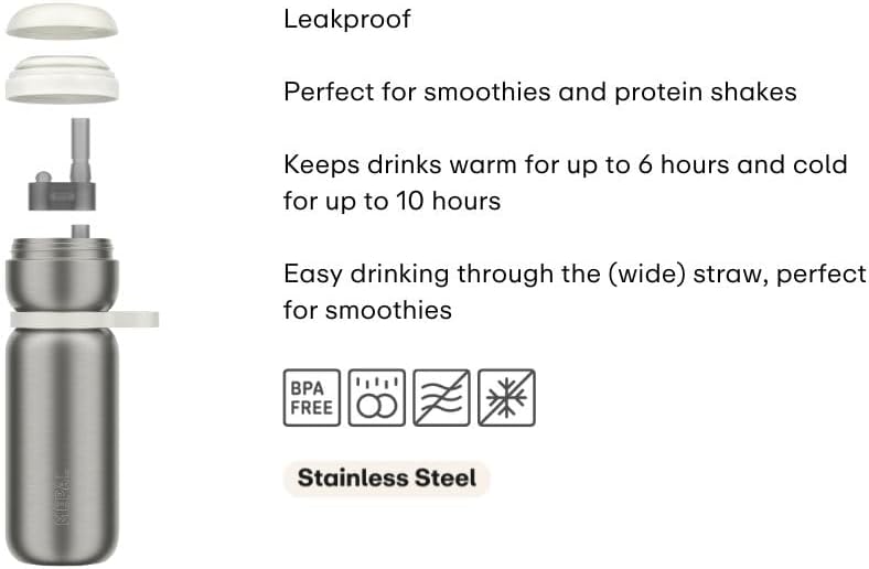 Mepal - Twist Sport Thermal Water Bottle - Leak-proof - Drinking without tipping bottle - Vacuum insulated: 24 hours hot / 12 hours cold - Water bottle - 600 ml - Mountain red