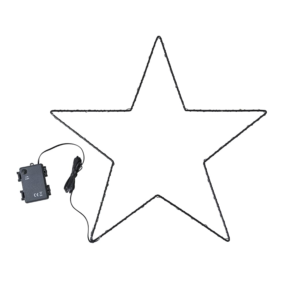 Minisun Single | Battery Operated Small Black Outdoor Integrated Warm White Led Star Light | String Lights, Home Décor & Improvement Essential | Ip44 Rated