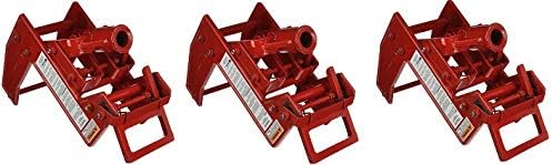 Qualcraft 2601 Portable Wall Jack, for Use with 1-1/2 X 3-1/2 in Fir Poles Or 1 in Od Steel Pipe, Malleable Iron Red (3-(Pack))