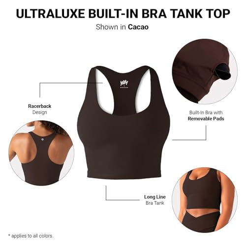 Image of YITTY Active Sports Bra Tank, Tank Top for Women with Built-in Bra, Racerback, Removable Cups, Low-Impact Yoga and Gym