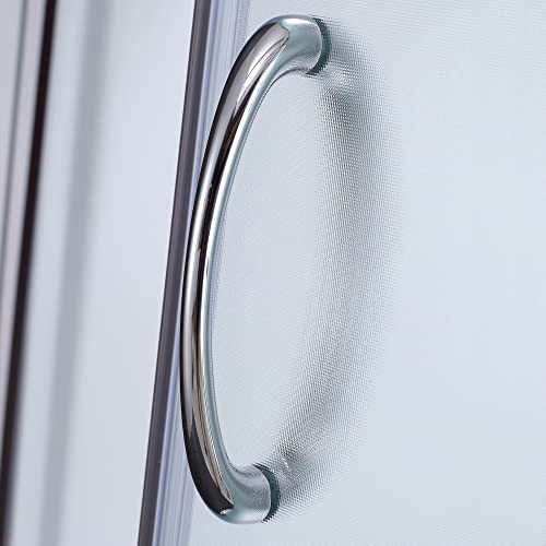 Ove Decors Breeze 36 In X 76 In. Frosted Tempered Glass Sliding Door + Acrylic Walls And Base Kit Round Corner Shower, Inch, Chrome Finish #TOP3