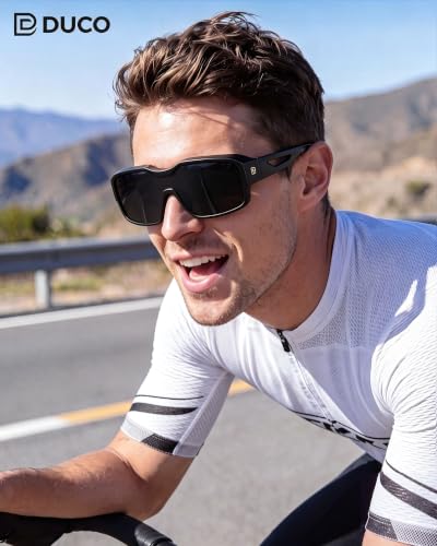 Image of DUCO Sports Polarized Fit Over Sunglasses for Men Women Wrap Around Wear Over Glasses for Cycling Fishing