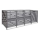 Dimensionen (HxLxB): 114x97x271cm | Material: Tannenholz gebeizt | Farbe: Hellgrau