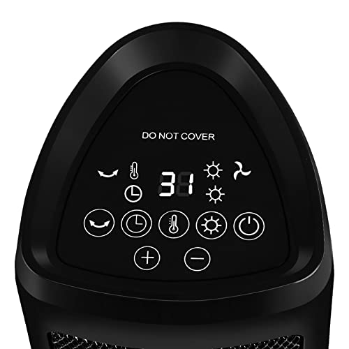 Ikodm Ventilatorkachel, 2000 W, draagbare ventilatorkachel, multi-bescherming, energiebesparend, stil, 60 graden oscillatie, 12 uurs timer, elektrische verwarming (zwart) - Afbeelding 7