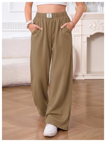 Image of SOLY HUX Girl's Wide Leg Sweatpants Loose Baggy Pants with Pockets