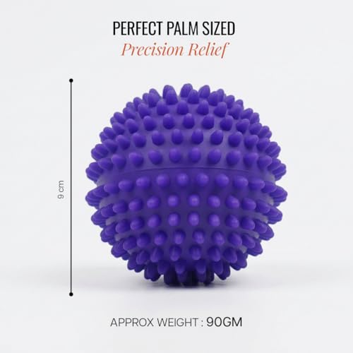 Image of WiseLife Deep Tissue Massage Ball | High Density Massage Roller For Pain Relief, Physiotherapy For Back, Foot & Hand | Trigger Point Therapy Massage Ball For Recovery (Purple)