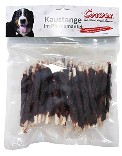 Corwex Kaustange (500g, Pferd) mit Fleisch ummantelt, Getreidefreie, Premium Kausnack für Sensible Hunde