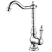 Grifo de Lavabo Baño Cocina Latón Antiguo Cascada Alto-caño Giratorio Grifo del Fregadero Cerámica Blanca Manejan Americano de Solo Agujero Grifo de Mezclador