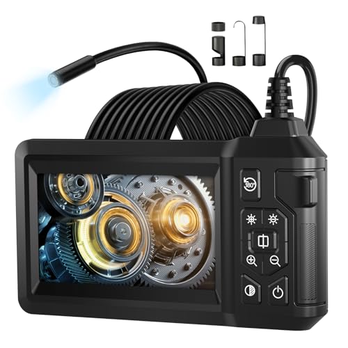 Julaiwy Industrial Borescope Camera with Light, Endoscope Inspection Camera, Pipe Sewer Cameras 1080P HD 4.3