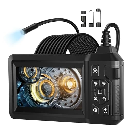 Julaiwy Snake Camera with Light, Bore Scope Camera with Light, Drain Cameras 1080P HD 4.3" Screen, Waterproof Borescope Cameras with 8 LED Lights, Gadgets for Men, Tools for Dad, Borescopes, 16.5Ft