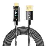 USB C Charger Cable with PD Display, 2M, Fast Charging 66W 6A, Nylon Braided for PS5, Android, Xiaomi, Samsung Galaxy, Oppo, Vivo, Huawei, Honor, Macbook