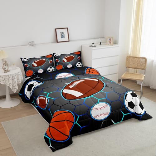 Image of Feelyou Football Comforter Set King Size Boys Girls Teens