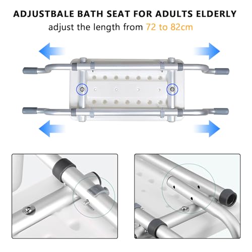 Siège de bain suspendu extensible de 72 à 82 cm pour seniors et PMR