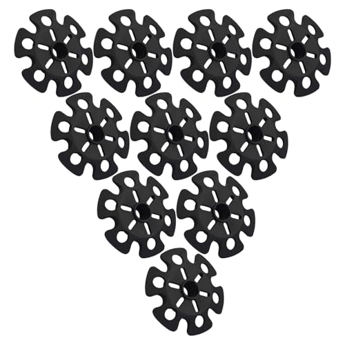 VICASKY 15 Pièces Embouts de Canne de Randonnée en Caoutchouc Noir Antidérapants et Légers, Paniers de Flocon pour Terrain Boueux et Boue