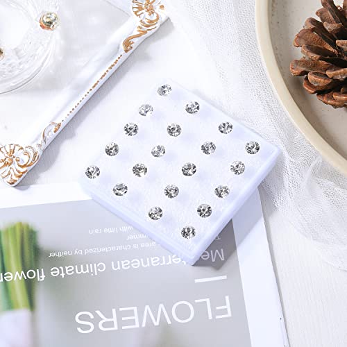 Aoedej 40 Pcs Colorful Cubic Zirconia Earrings Studs Earrings Plastic Earrings For Sensitive Ears Hypoallergenic Earrings For Women Girls (White 6Mm) #TOP4