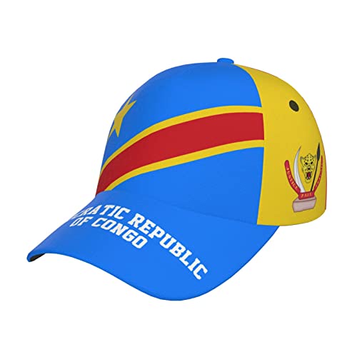 RFSHOP Casquette de baseball avec drapeau de la République démocratique du Congo pour les fans de la République démocratique du Congo avec impression complète 3D Unisexe Réglable Casquette de
