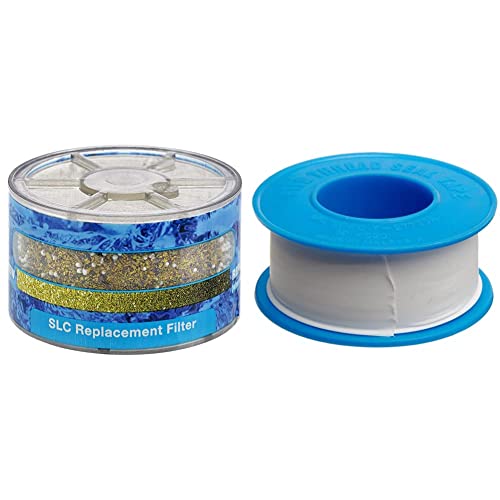 Sprite Slim-Line (SLC) Shower Filter Replacement Cartridge, Blue & Dixon Valve TTB75 PTFE Industrial Sealant Tape, -212 to 500 Degree F Temperature Range, 3.5mil Thick, 520