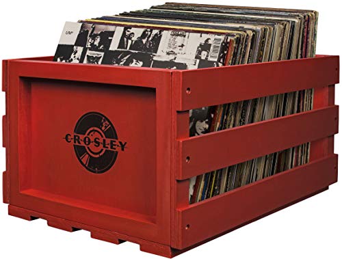 Crosley AC1004A-RE Record Storage Crate Holds up to 75 Albums, Red