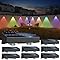 nibuuecer Paquete de 8 luces solares para valla, 9 colores y 11 modos de iluminación, luces solares de pared para exteriores, impermeables, IP65 RGB, luces de valla que cambian de color, funcionan con