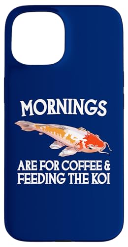 朝はコーヒーと鯉の餌やりに スマホケース iPhone 15 用