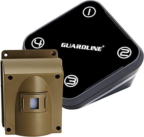 Flash Sale Guardline Wireless Driveway Alarm - 1 Motion Detector Alarm Sensor & 1 Receiver, 500 Foot Range, Weatherproof Outdoor Security Alert System for Home & Property
