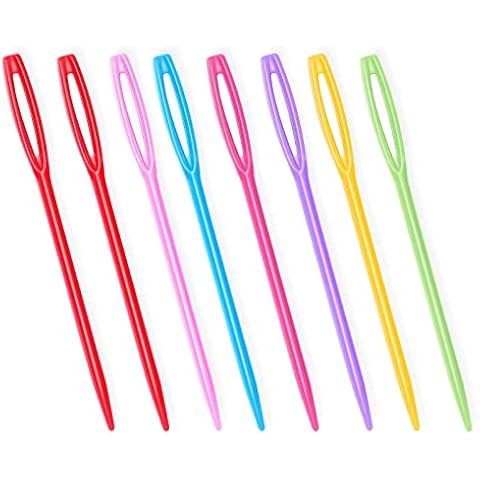 50 Pcs Plastic Sewing Needles, Multicolor Childrens Big Eye Sewing Needles for Children, 7cm/2.7inch Hand Sewing Needles, Learning Needles, Yarn Needles for Sewing Craft and Kids DIY Cover
