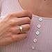 espere 18K Gold Plated Tiny Signet Ring Oval Pinky Stacking Ring North Star Dainty Gold Rings for Women