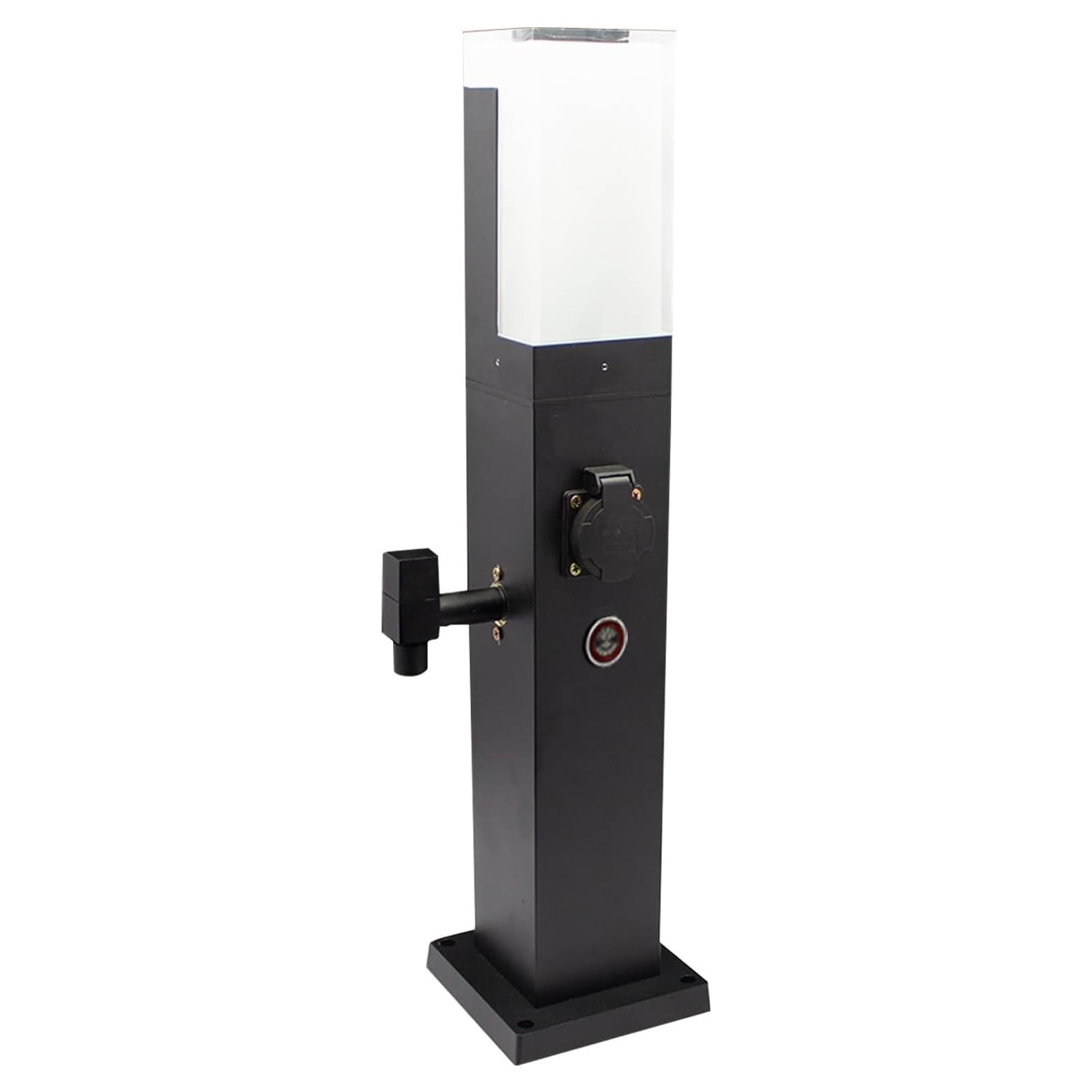 Grifo Exterior Jardin, Fuente Exterior con Luz LED, Decoracion Terraza Exterior con Toma de Corriente Segura, Grifo Exterior Anticongelante para Riego y Lavado