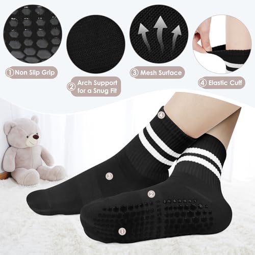Pilates Socks for Women with Non Slip Grippers, Yoga Socks for Barre Workout Hospital Gym2