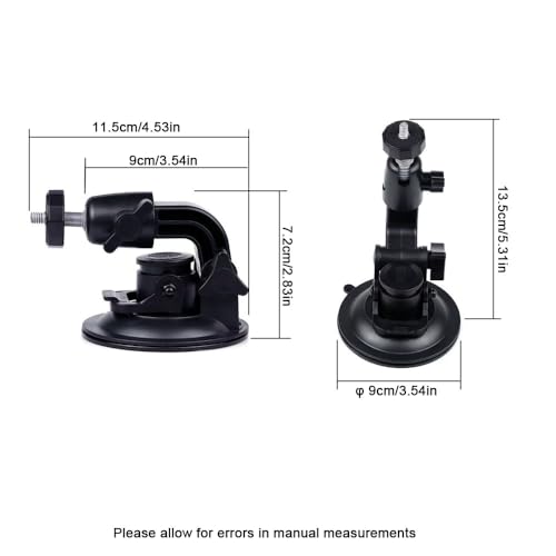 Dash Cam Suction Cup Mount Windshield Camera Holder Stand Adjustable & Easy to Install Compatible with Flashing, Arlo, R - Additional View