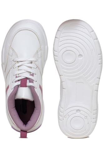 Image of ATHCO Womens Shine Women's Lace Up Sneakers Comfortable Shoes for Woman Walking & Casual Shoes Stylish Lightweight Design with Memory Foam Comfort