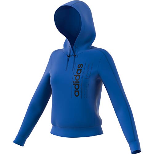 Adidas W BB HDY, Felpa Donna, Blu/Nero, S