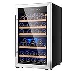 Wine Refrigerators,52-bottle Wine Fridge Cooler Freestanding Wine Refrigerator,(Bordeaux 750ml) Dual Zone Compressor Wine Cellars Chiller
