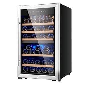 Wine Refrigerators,52-bottle Wine Fridge Cooler Freestanding Wine Refrigerator,(Bordeaux 750ml) Dual Zone Compressor Wine Cellars Chiller