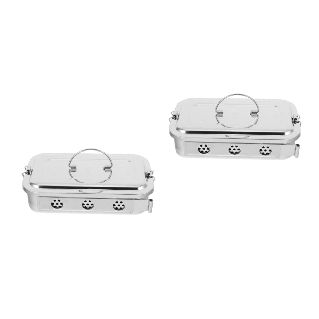 UKCOCO 2 Piezas Caja Organizadora Inoxidable con Tapa y Resistente para Almacenamiento de Instrumentos Médicos y Herramientas de Doctor Reutilizable y Duradera