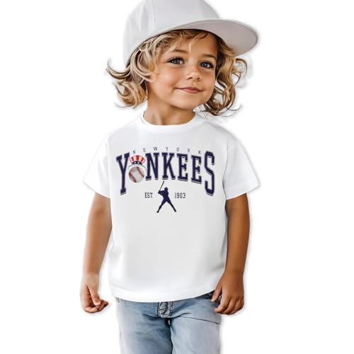Ritatte Baseball Shirts for Toddler Boys Girls Game Day T-Shirt Funny Baseball Graphic Letter Tees Summer Short Sleeve Tops