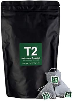 T2 Tea Melbourne Breakfast Black Tea Bags in Resealable Foil Refill Bag, 60 count